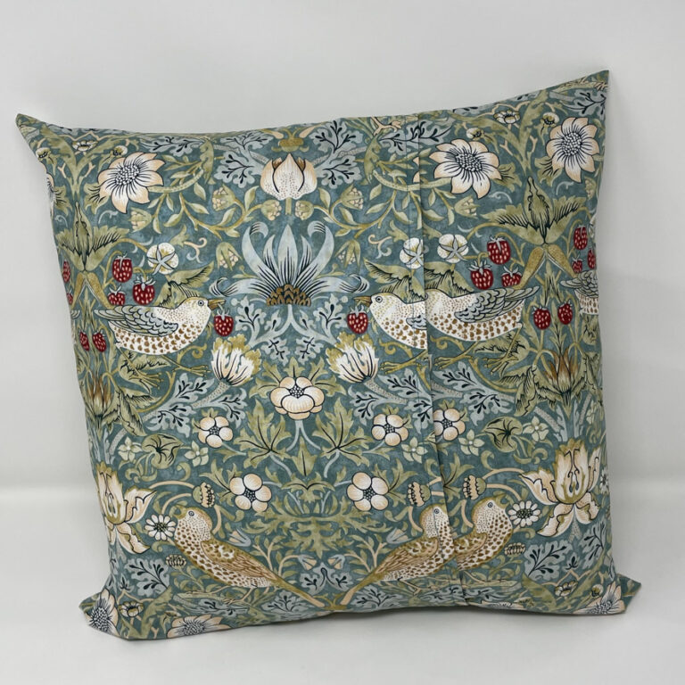 William Morris Strawberry Thief design cushion (aqua) - Fait Par Moi