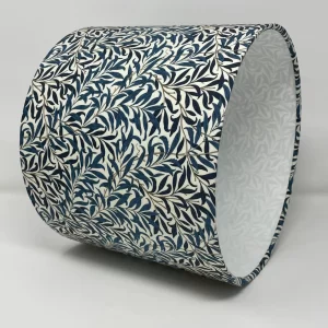 William Morris Willow Bough design in Navy drum lampshade by Fait par Moi