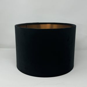 Black velvet handmade drum lampshade by Fait par Moi