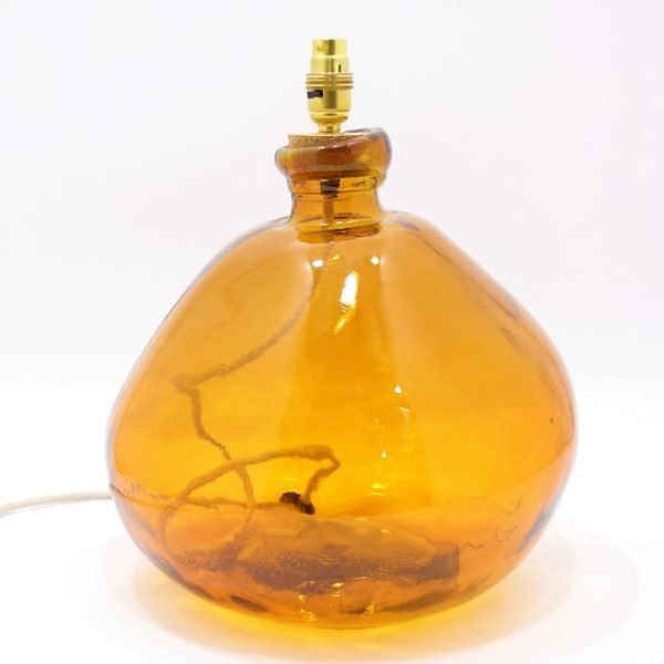 39cm Simplicity Recycled Glass Lamp Amber