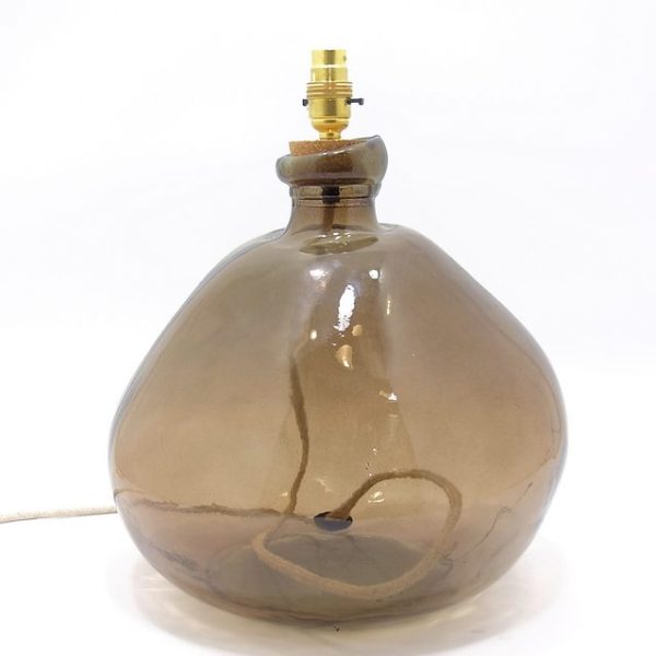 39cm Simplicity Recycled Glass Lamp Smoke
