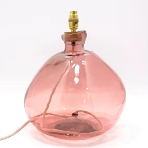 39cm Simplicity recycled glass lamp pink