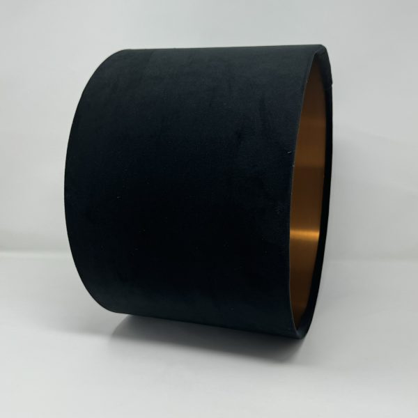 Black velvet handmade drum lampshade by Fait par Moi 2