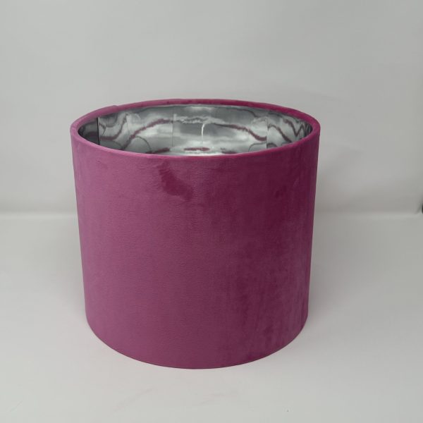 Hot Pink velvet handmade drum lampshade by Fait par Moi 2