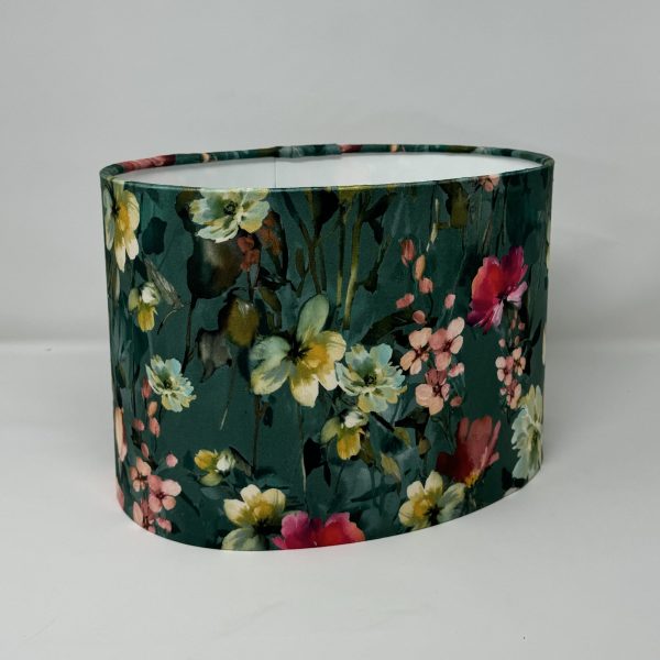 Wild Meadows Mineral Velvet oval lampshade by Fait par Moi