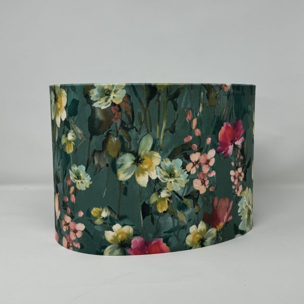 Wild Meadows Mineral Velvet oval lampshade by Fait par Moi 2