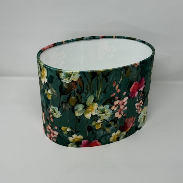 Wild Meadows Mineral Velvet oval lampshade by Fait par Moi 3