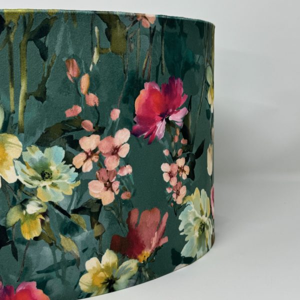 Wild Meadows Mineral Velvet oval lampshade by Fait par Moi 4