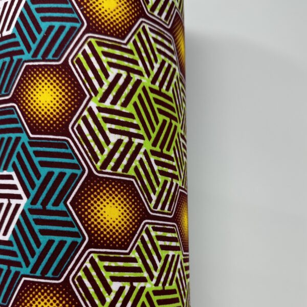 Hexagonal block African wax print table lamp by Fait par Moi 2